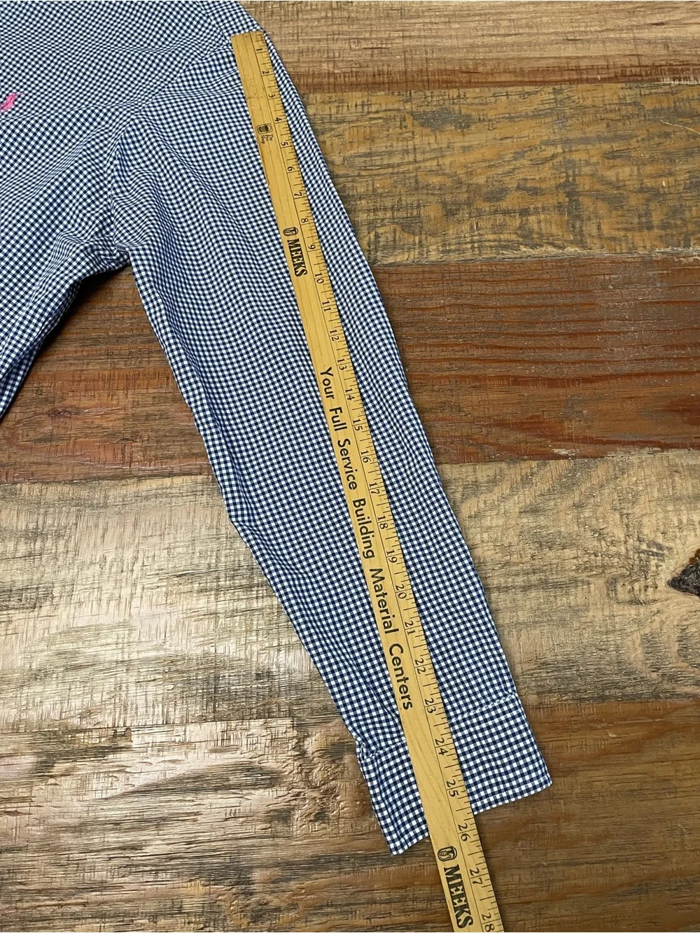 Polo Ralph Lauren Navy & White Gingham pink pony dress shirt XL preppy business